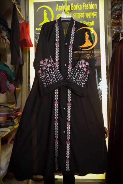 Black Colour Ambroadari Borka